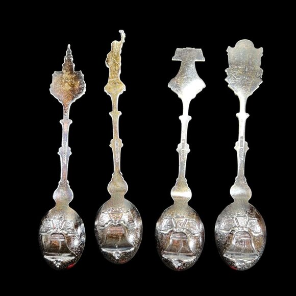 Bicentennial Commemorative Spoons Independence Hall Liberty Bell Statue Liberty - Picture 2 of 11